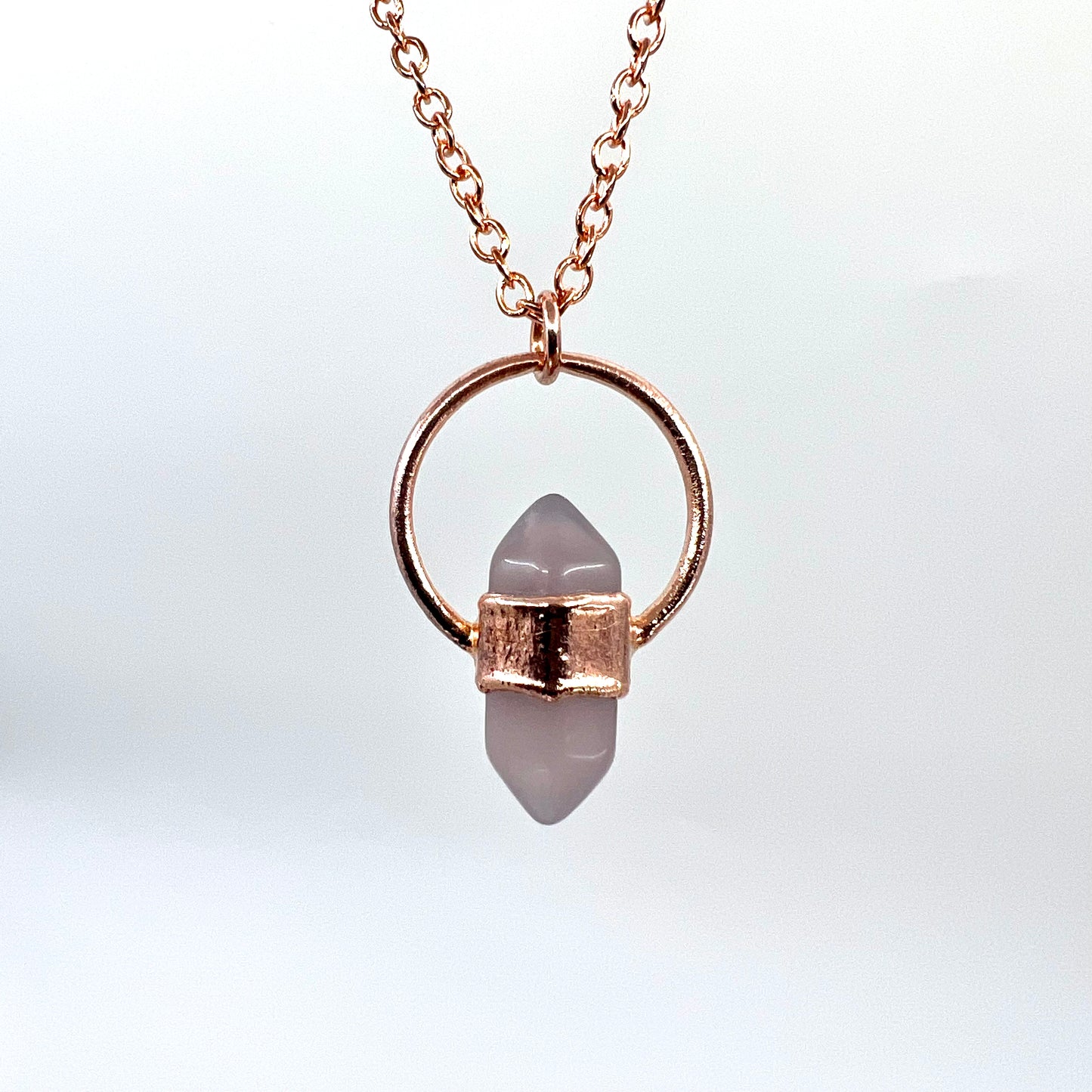 Mini Double Terminated Fluorite Necklace - Copper Electroformed