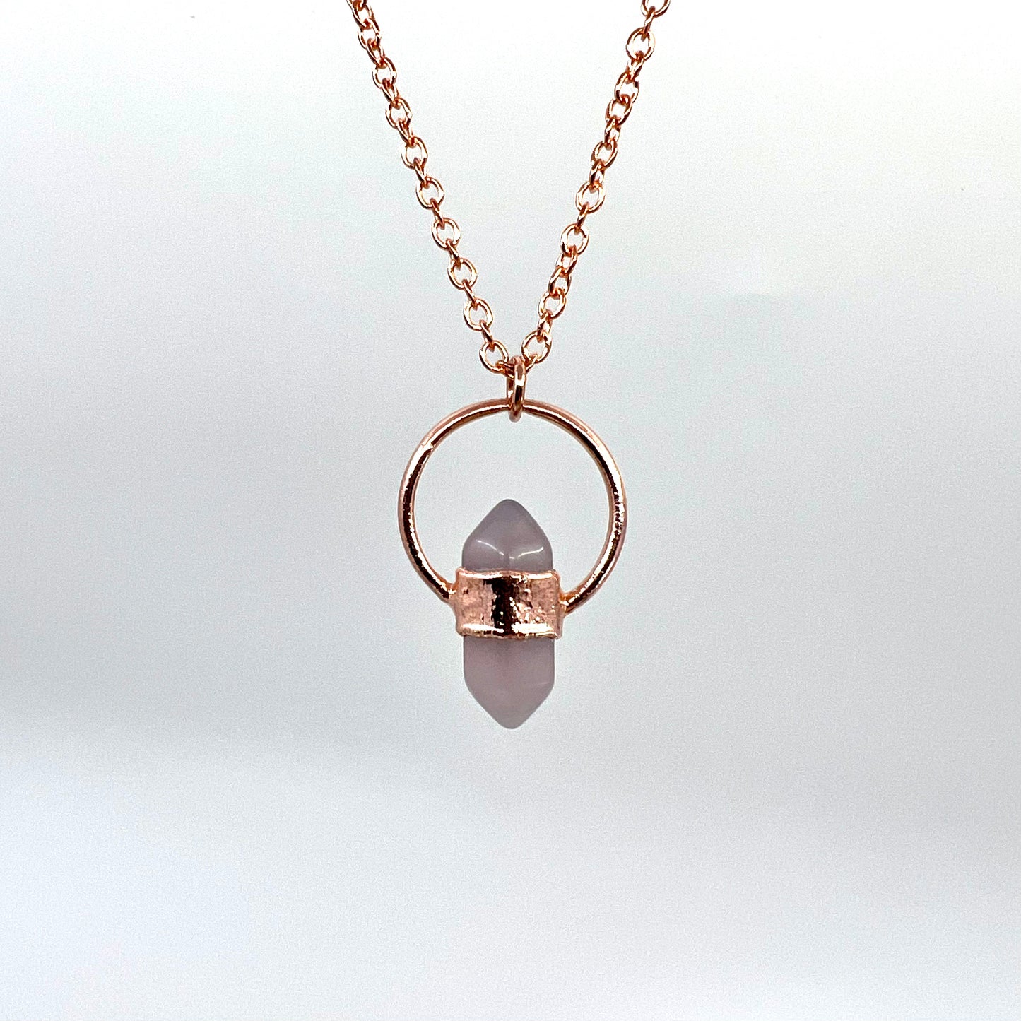 Mini Double Terminated Fluorite Necklace - Copper Electroformed