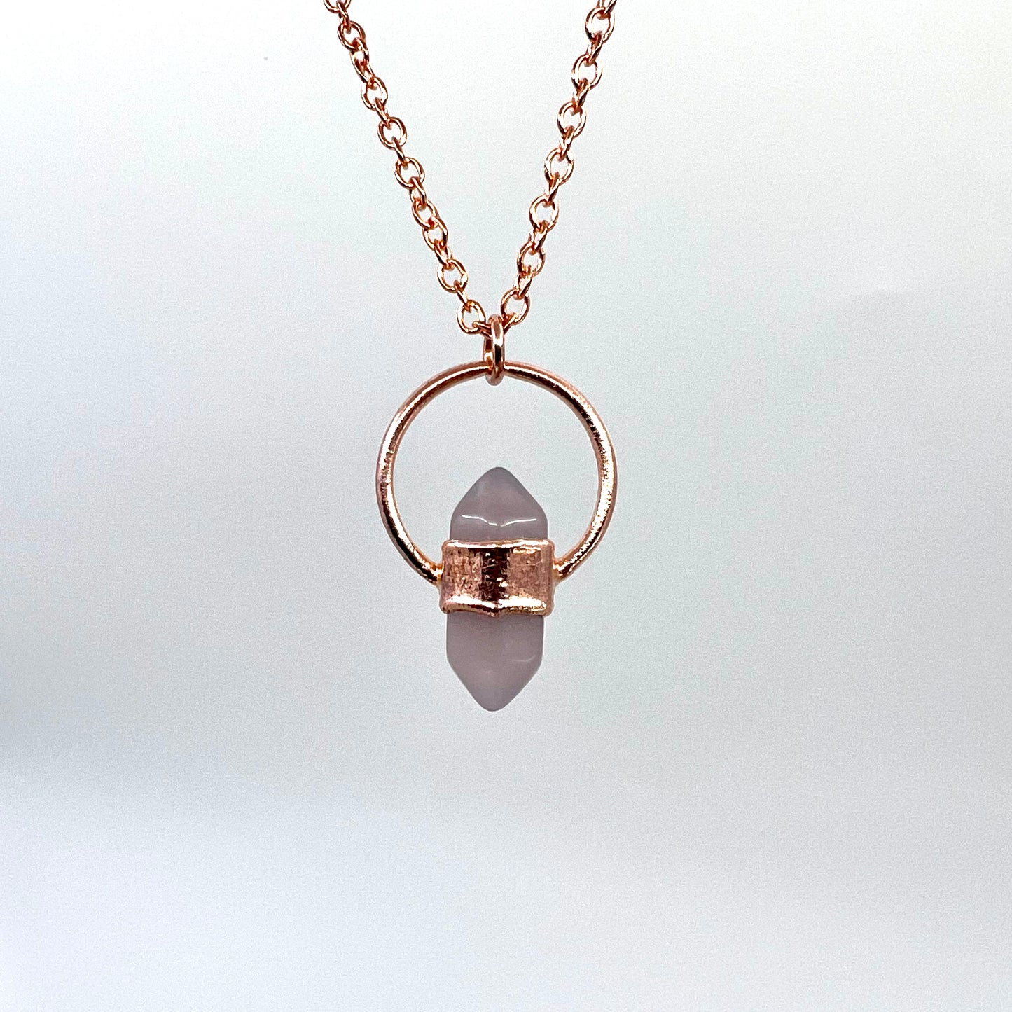 Mini Double Terminated Fluorite Necklace - Copper Electroformed