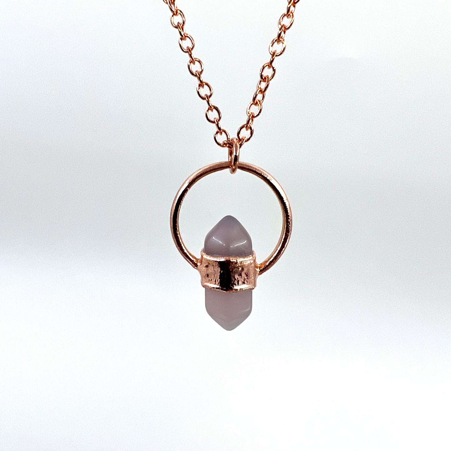 Mini Double Terminated Fluorite Necklace - Copper Electroformed