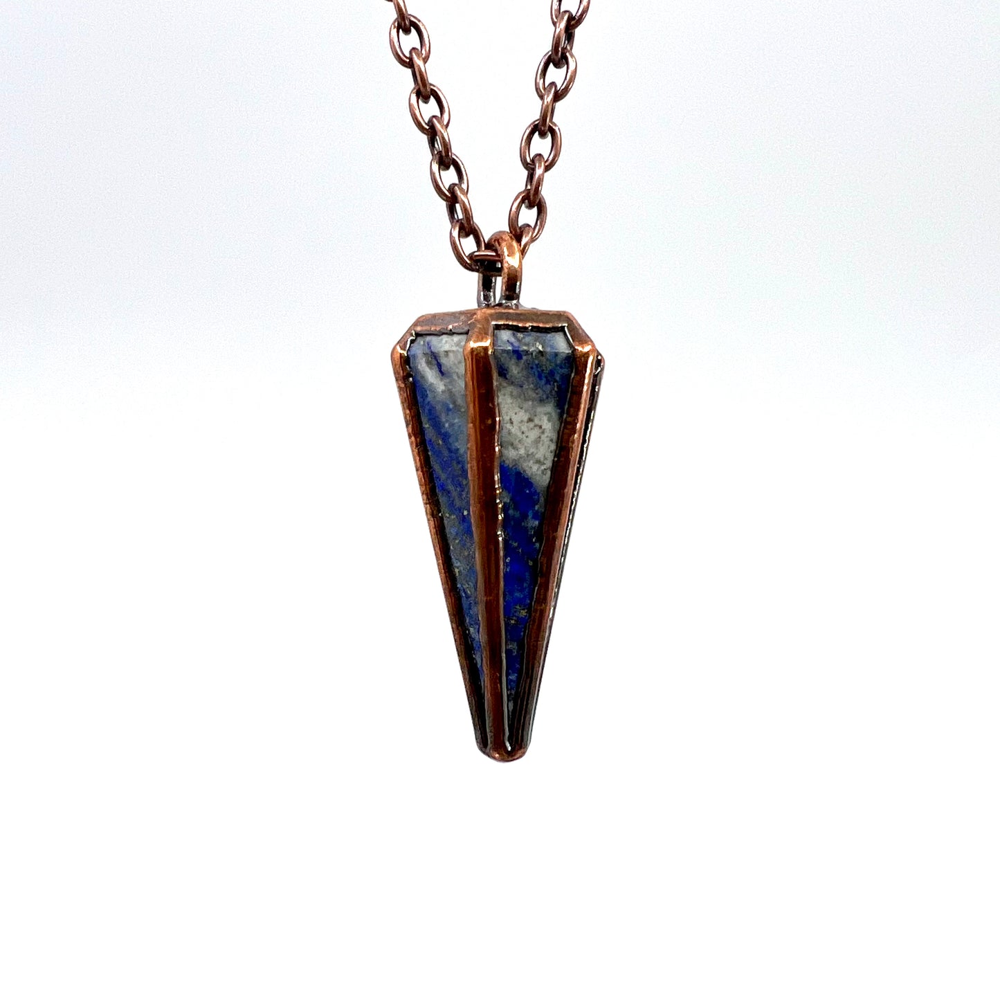 Lapis Lazuli Pendulum Necklace - Copper Electroformed