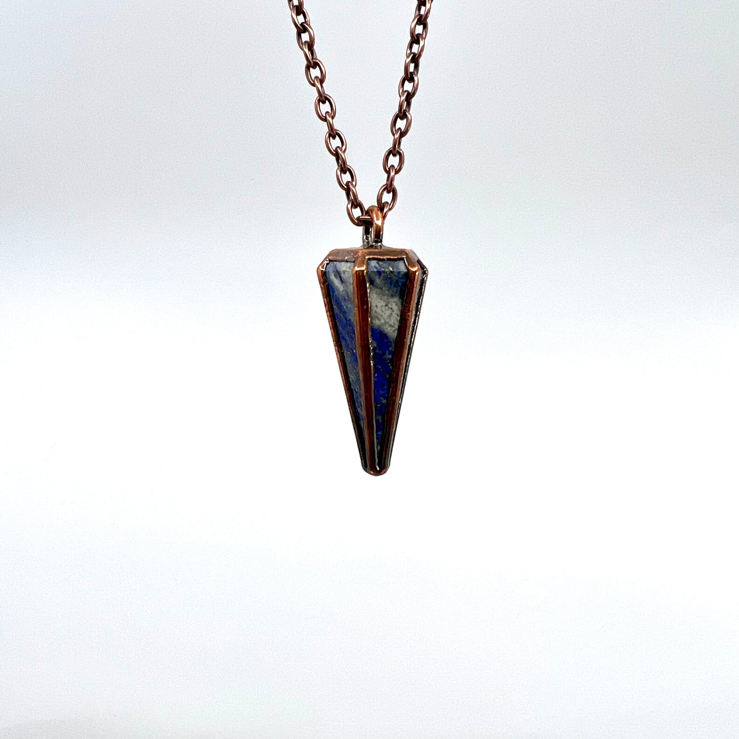 Lapis Lazuli Pendulum Necklace - Copper Electroformed