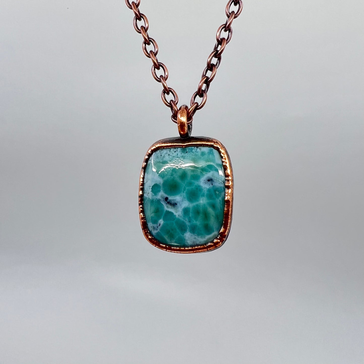 Larimar Necklace - Copper Electroformed