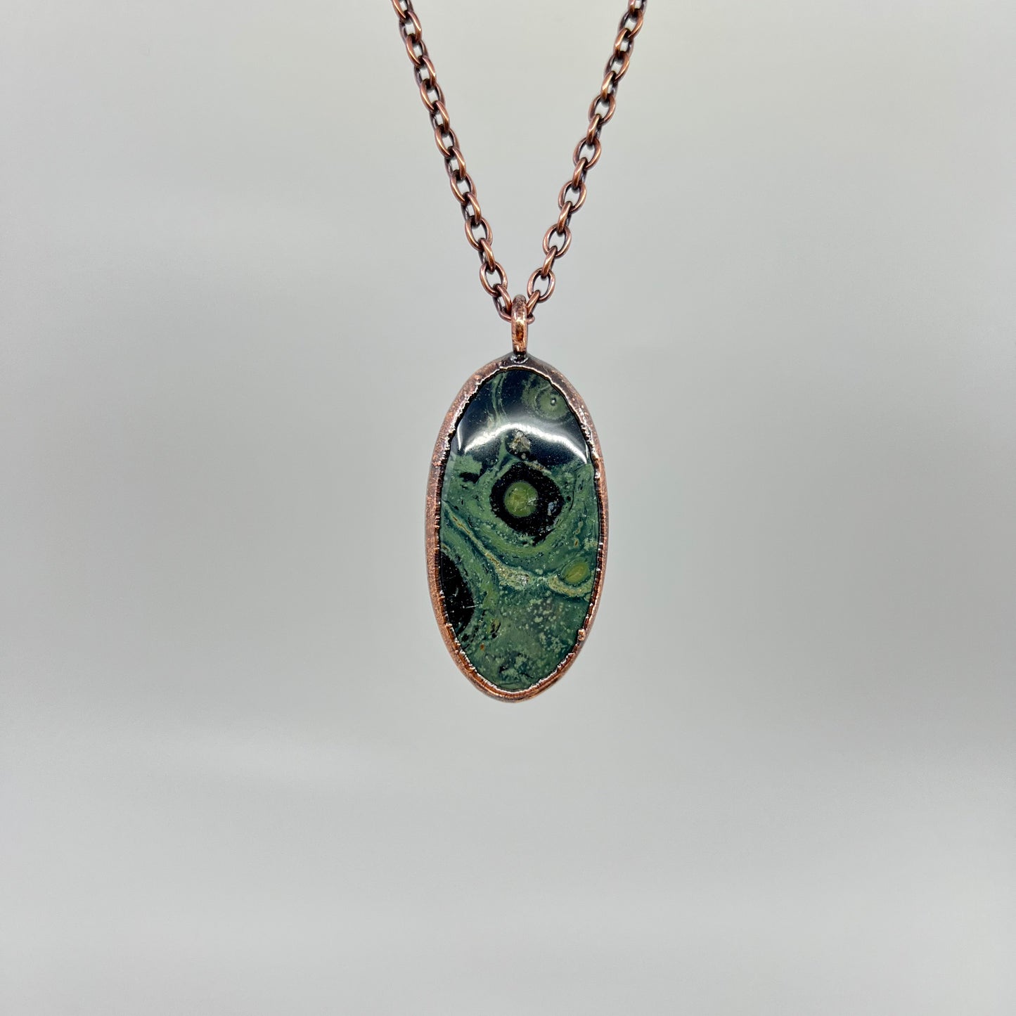 Kambaba Jasper Necklace -- Copper Electroformed