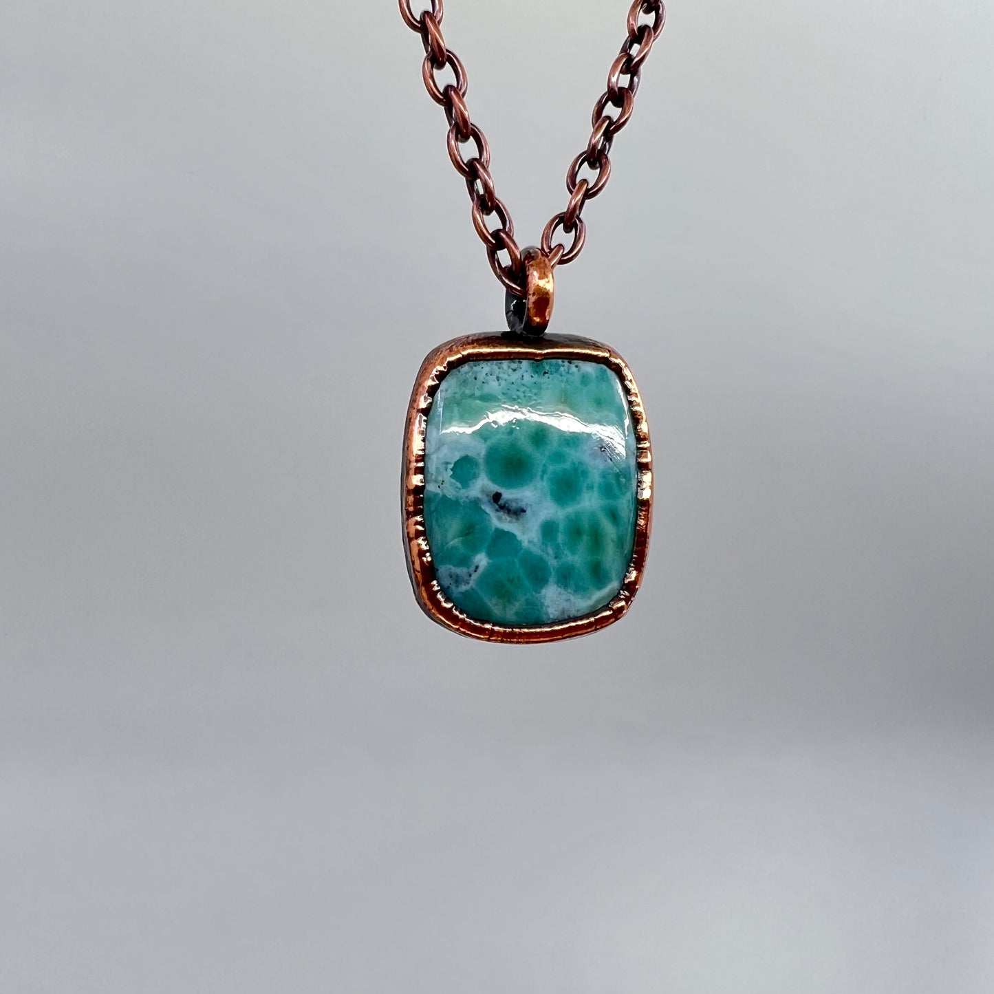 Larimar Necklace - Copper Electroformed