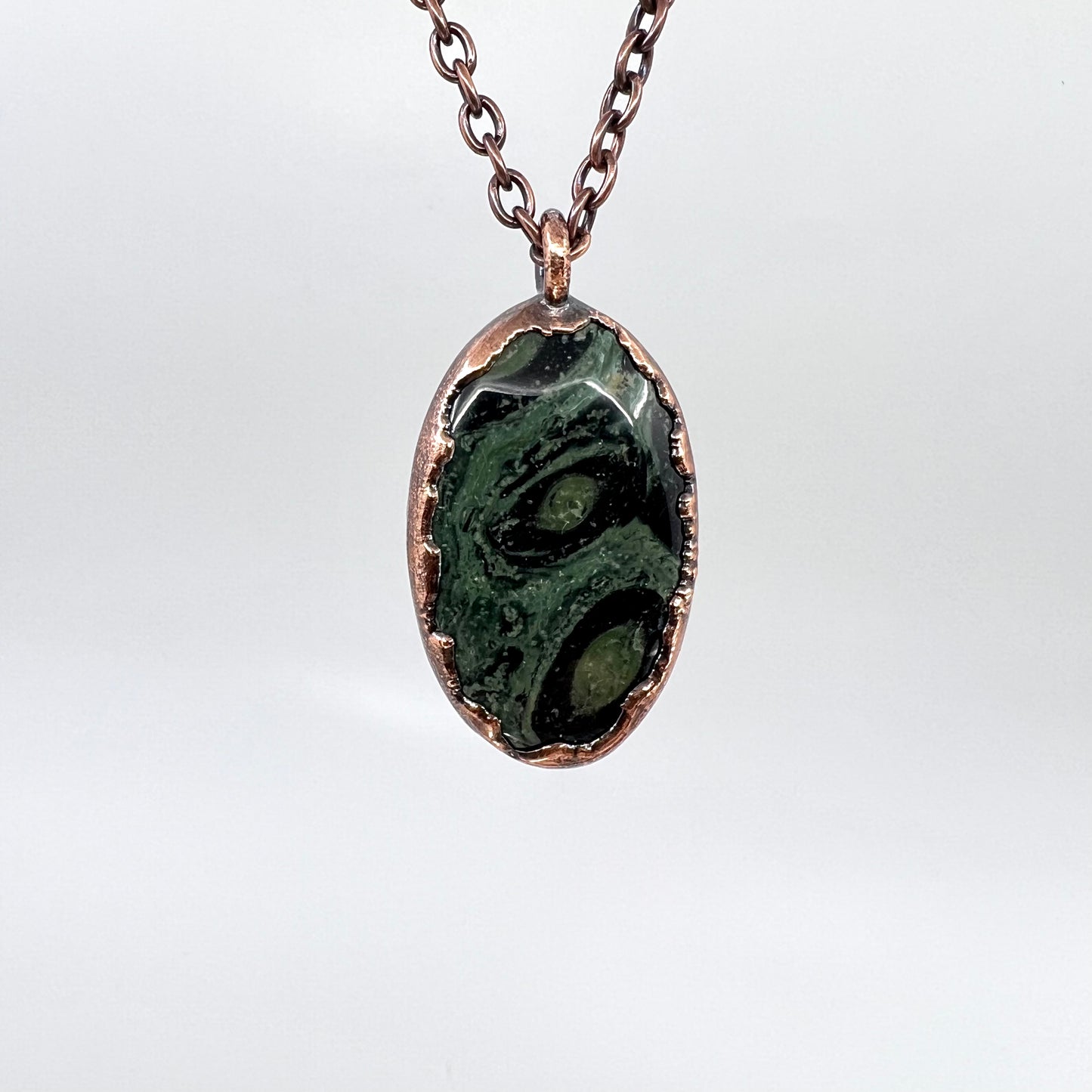 Kambaba Jasper Necklace -- Copper Electroformed