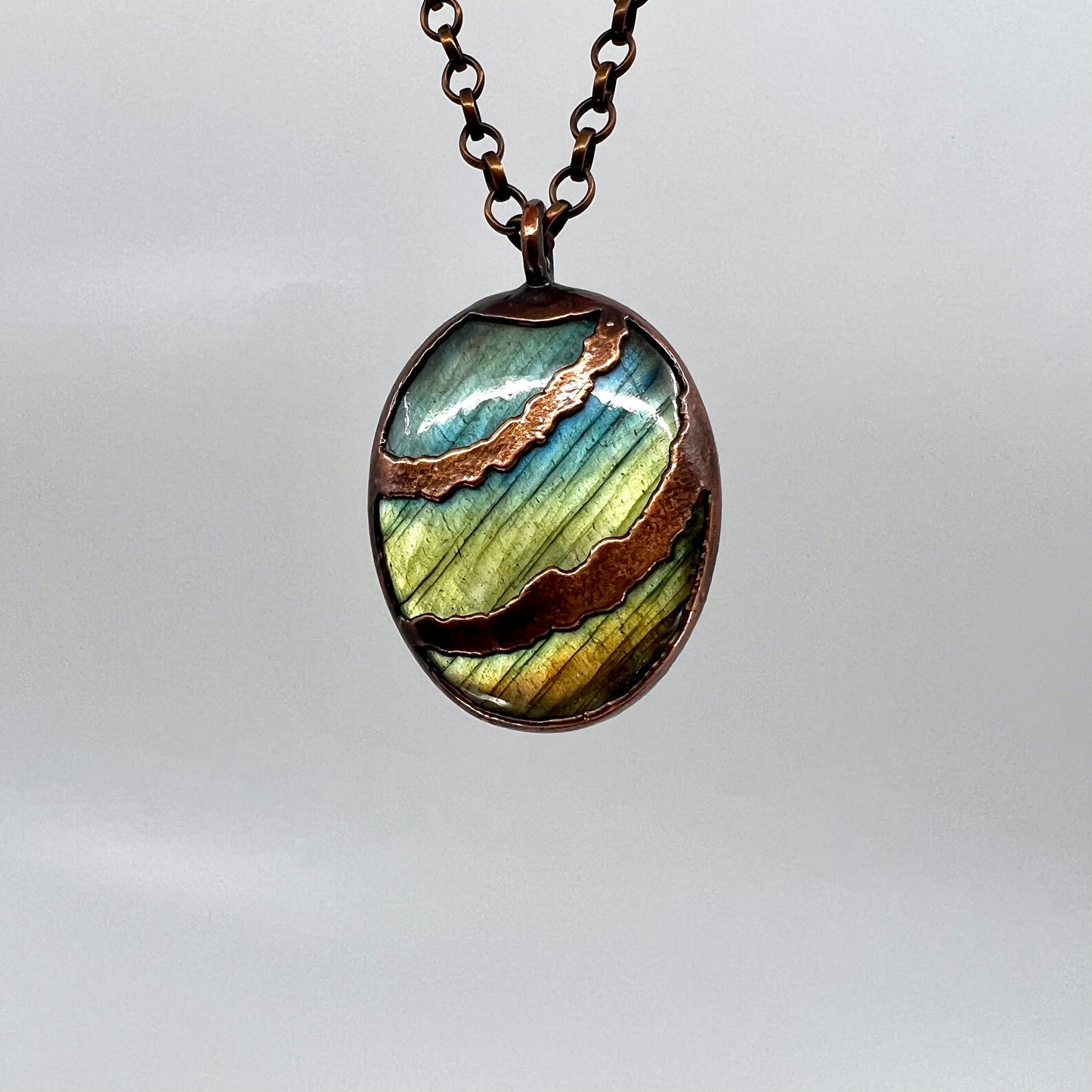 Labradorite Necklace - Copper Electroformed