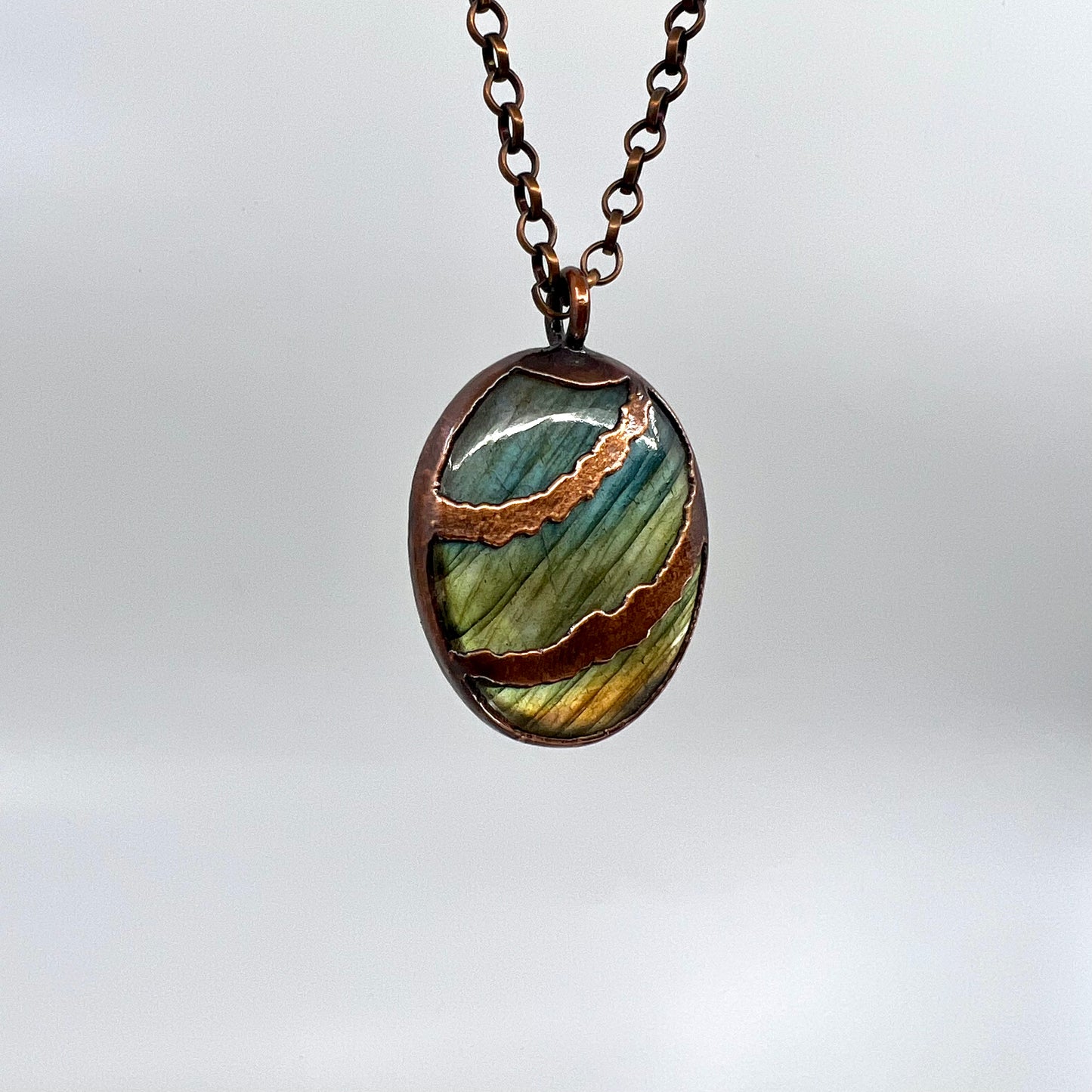 Labradorite Necklace - Copper Electroformed