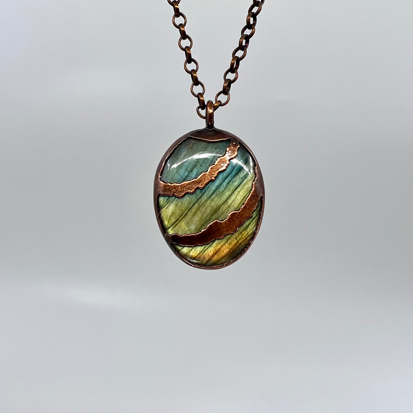 Labradorite Necklace - Copper Electroformed