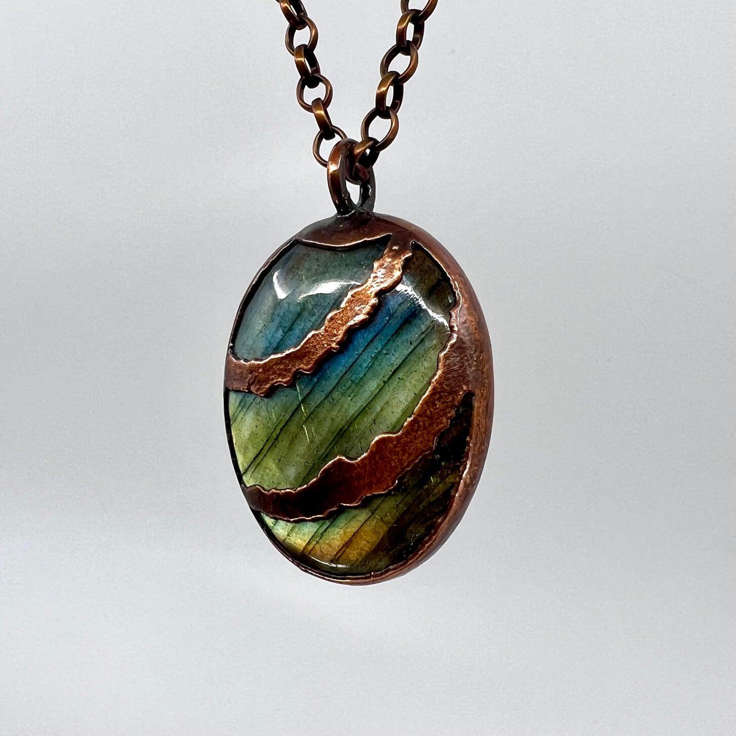 Labradorite Necklace - Copper Electroformed