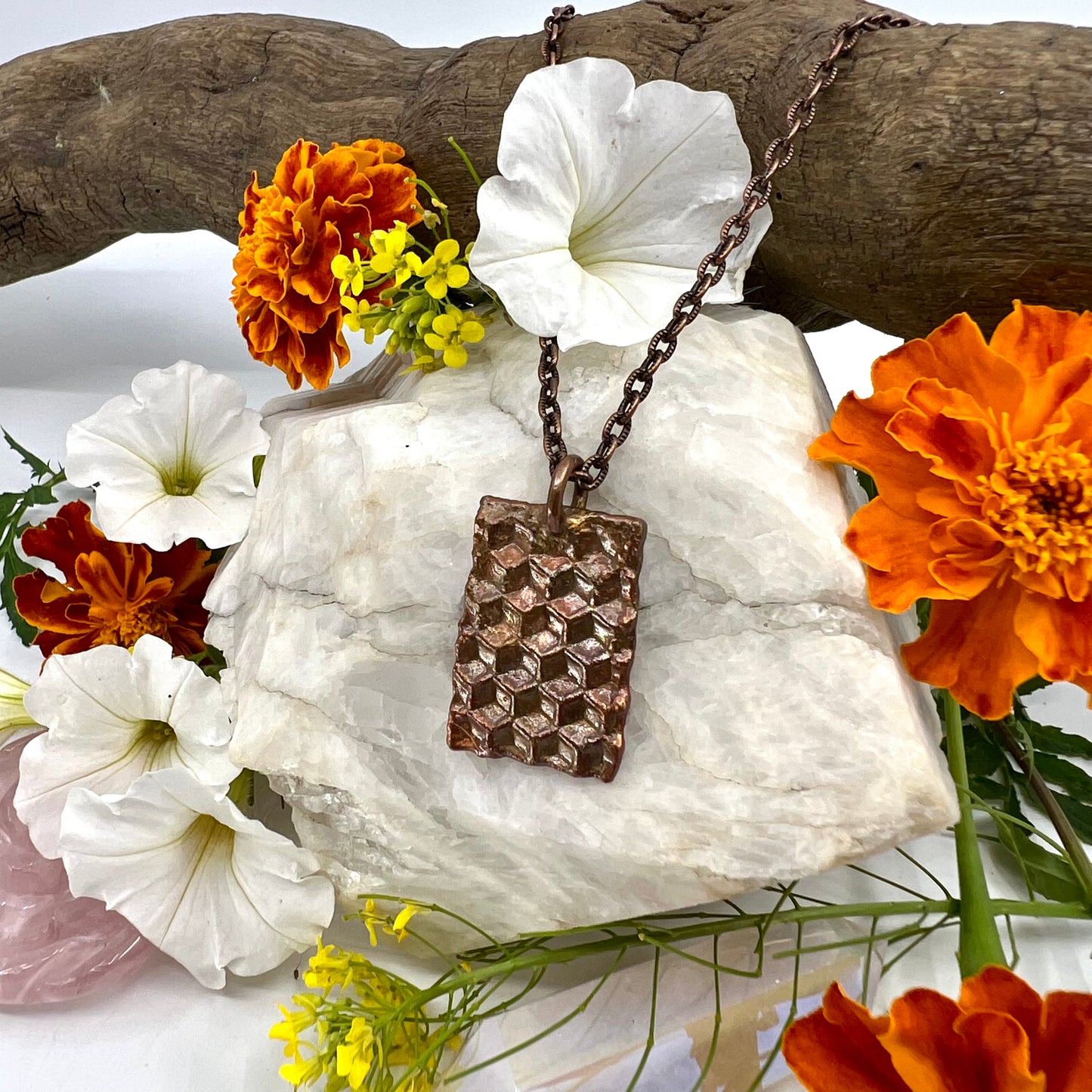 Real Honeycomb Necklace - Copper Electroformed