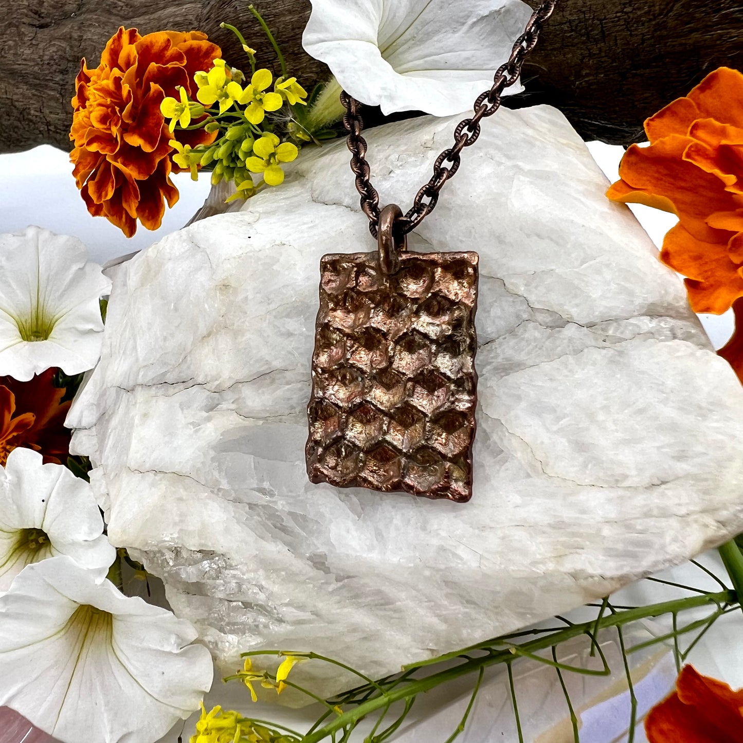 Real Honeycomb Necklace - Copper Electroformed