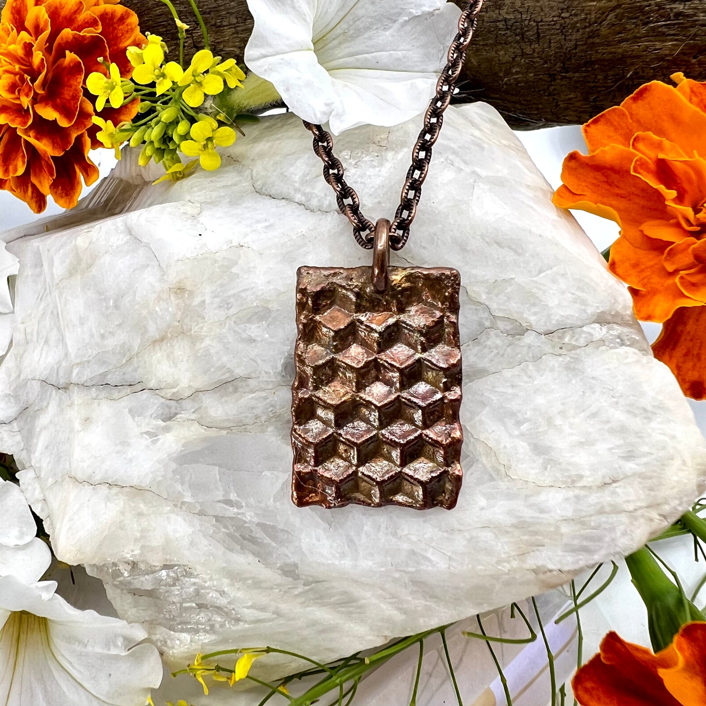 Real Honeycomb Necklace - Copper Electroformed