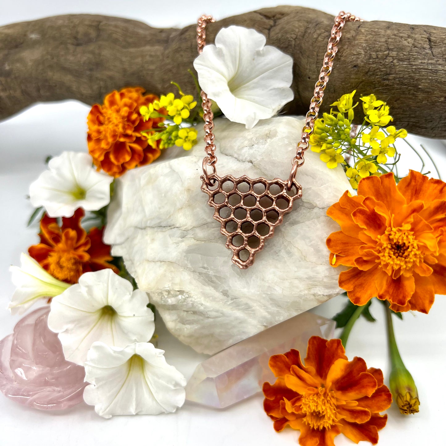 Real Honeycomb Necklace - Copper Electroformed