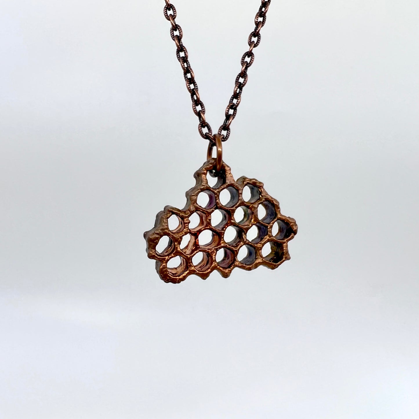 Real Honeycomb Necklace - Copper Electroformed