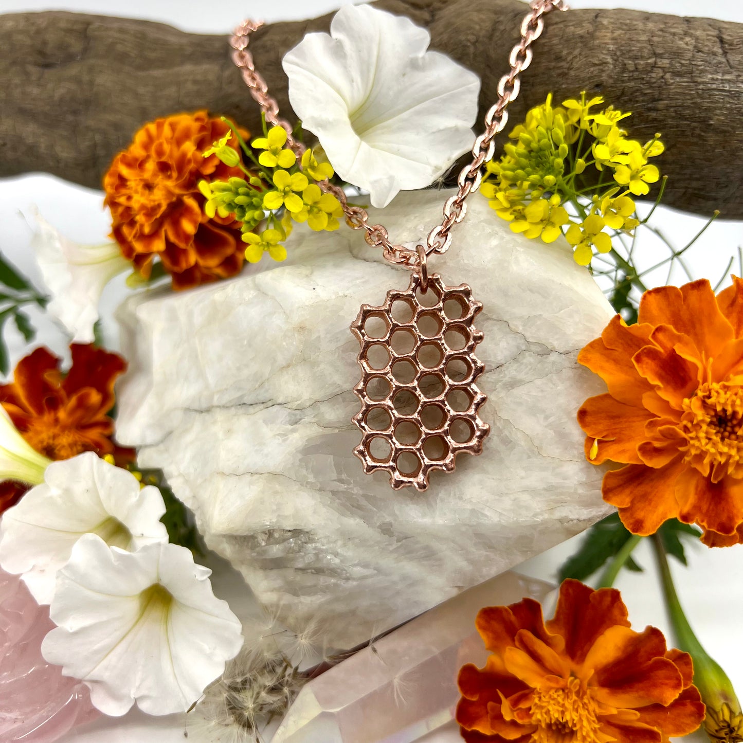 Real Honeycomb Necklace - Copper Electroformed