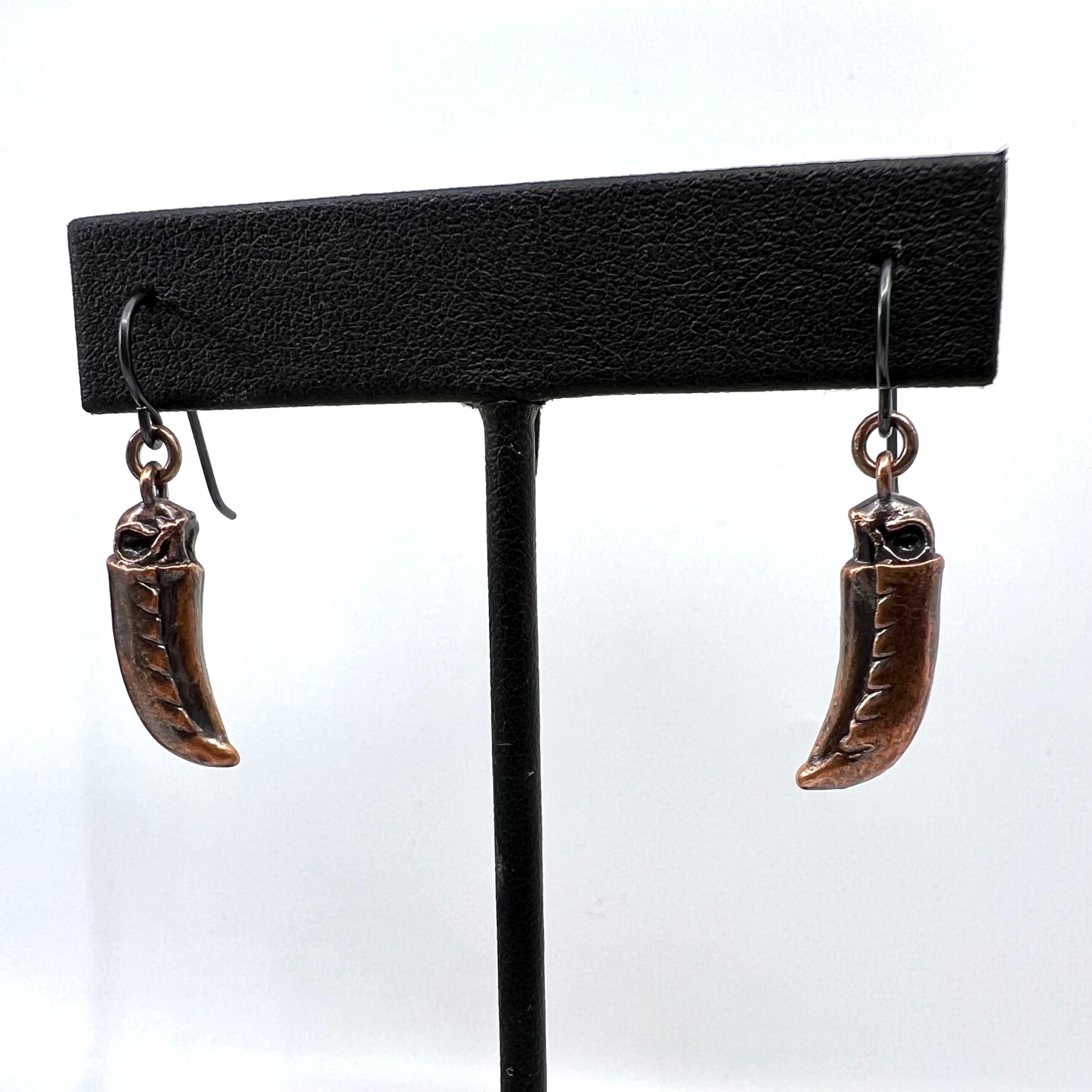 Toucan Skull Replica Earrings - Copper Electroformed