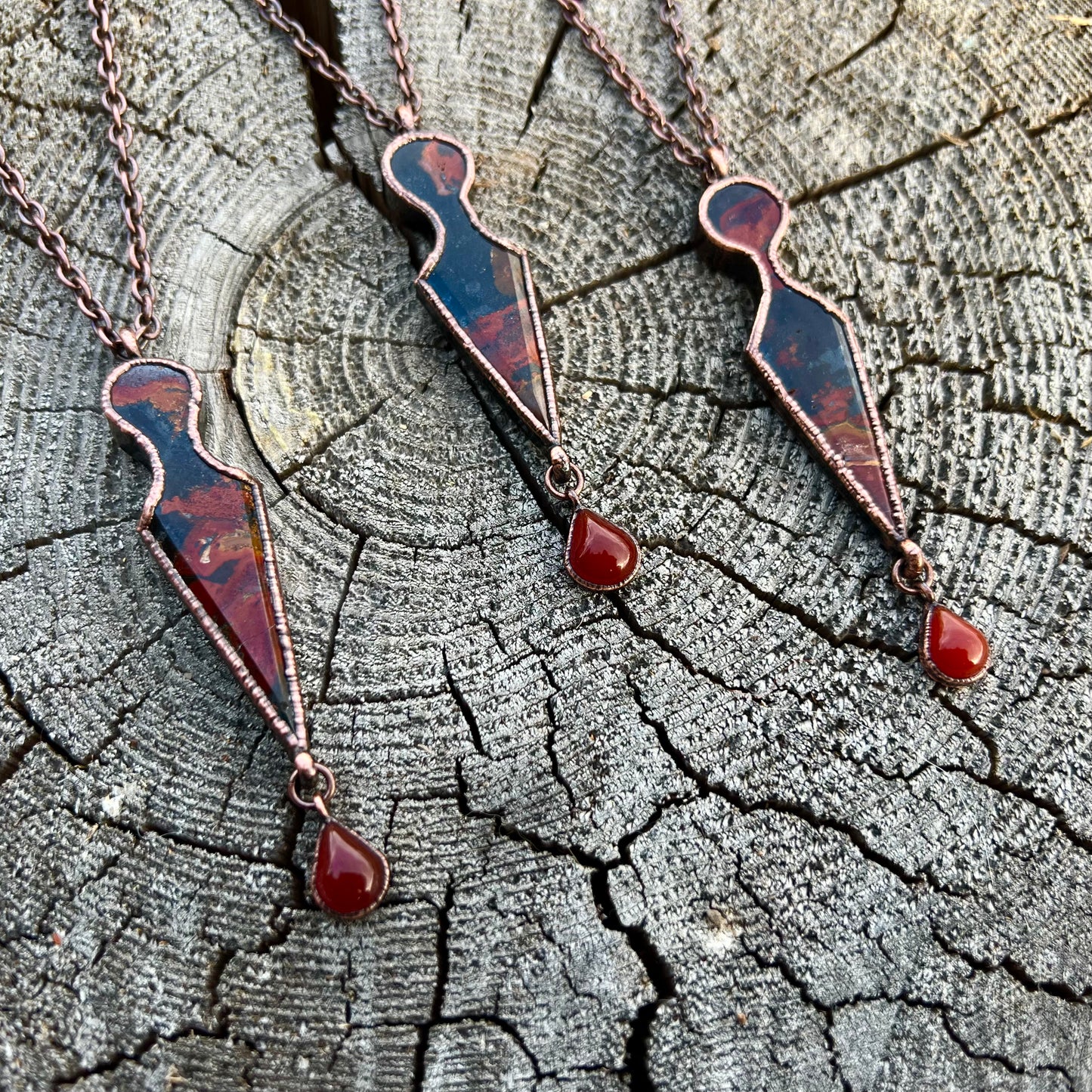 Bloody Dagger Necklace - Copper Electroformed